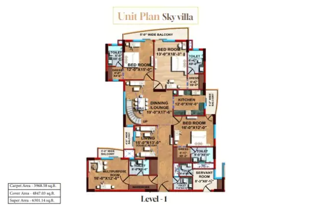 Ekana Ontario 4 BHK Penthouse Floor Plan