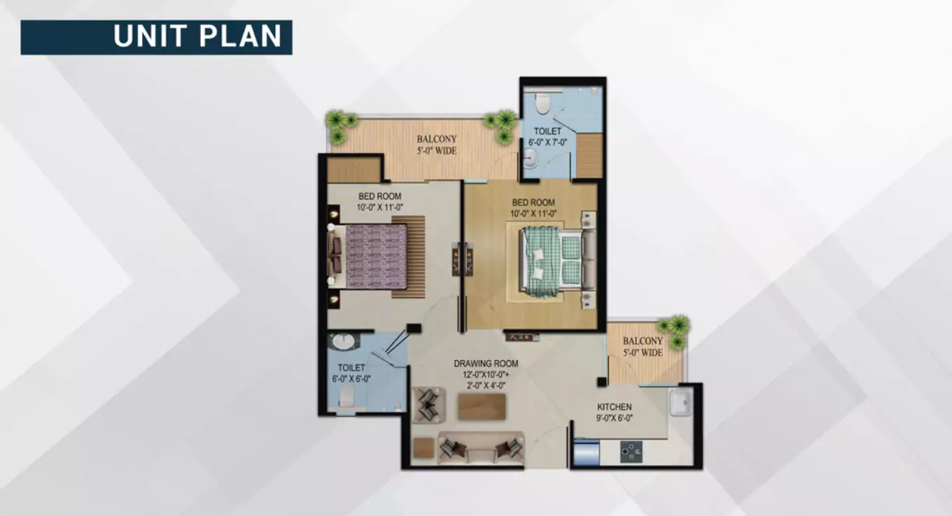 Migsun Vilaasa 2 BHK Floor Plan