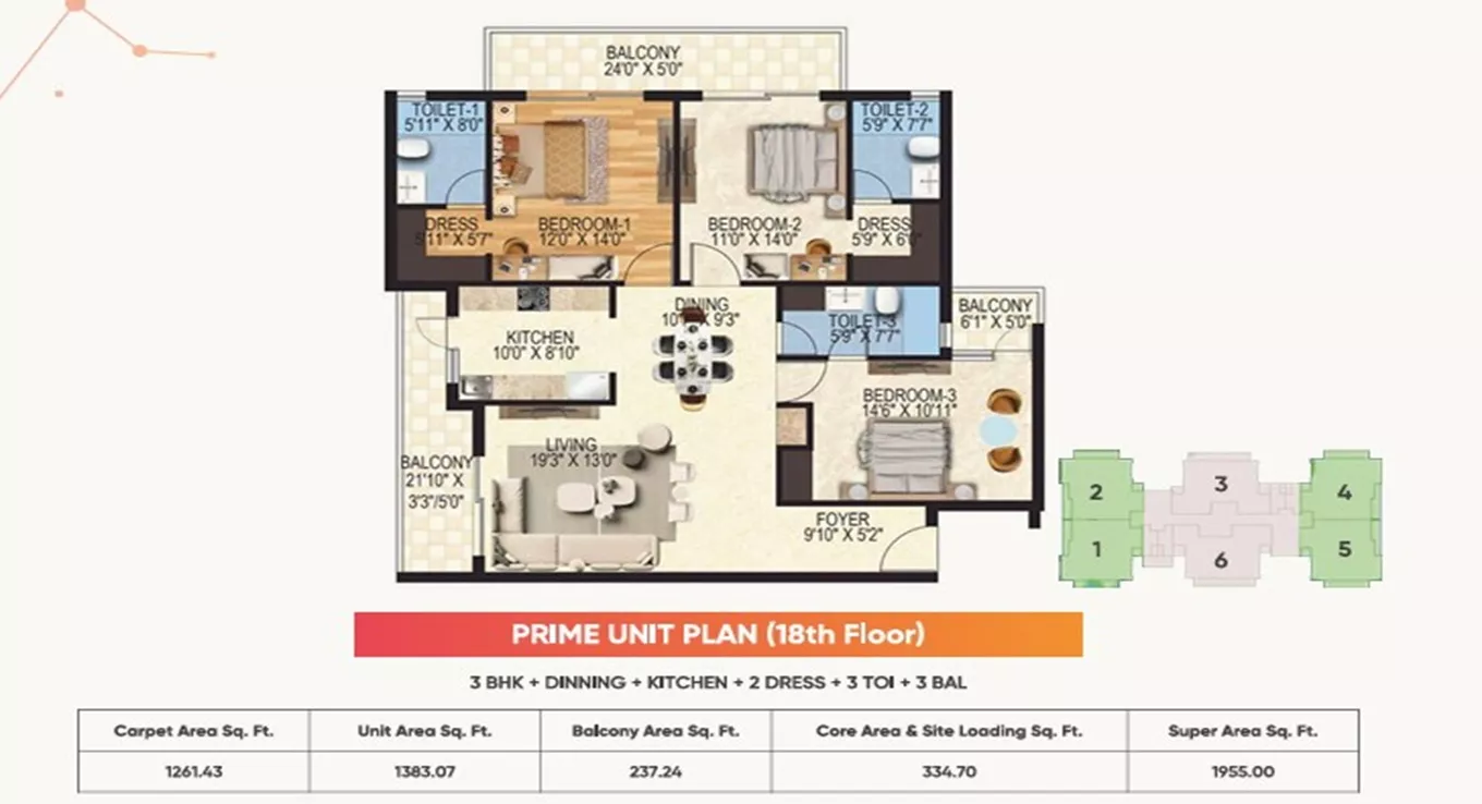 3 BHK (Type 3)