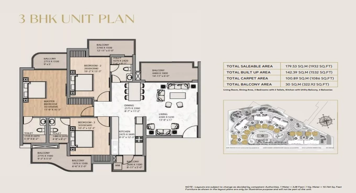 3 BHK (Type 1)