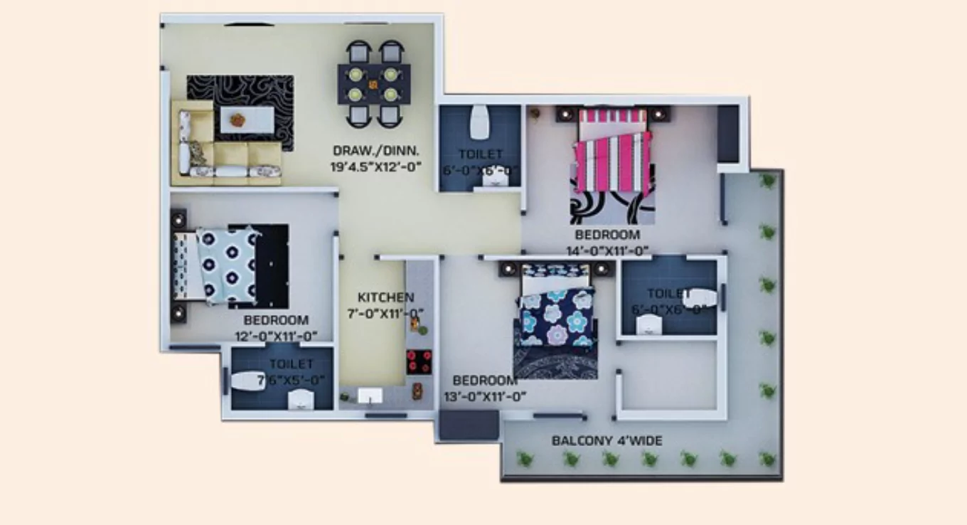 Nandani Gowlok Dham Floor Plan