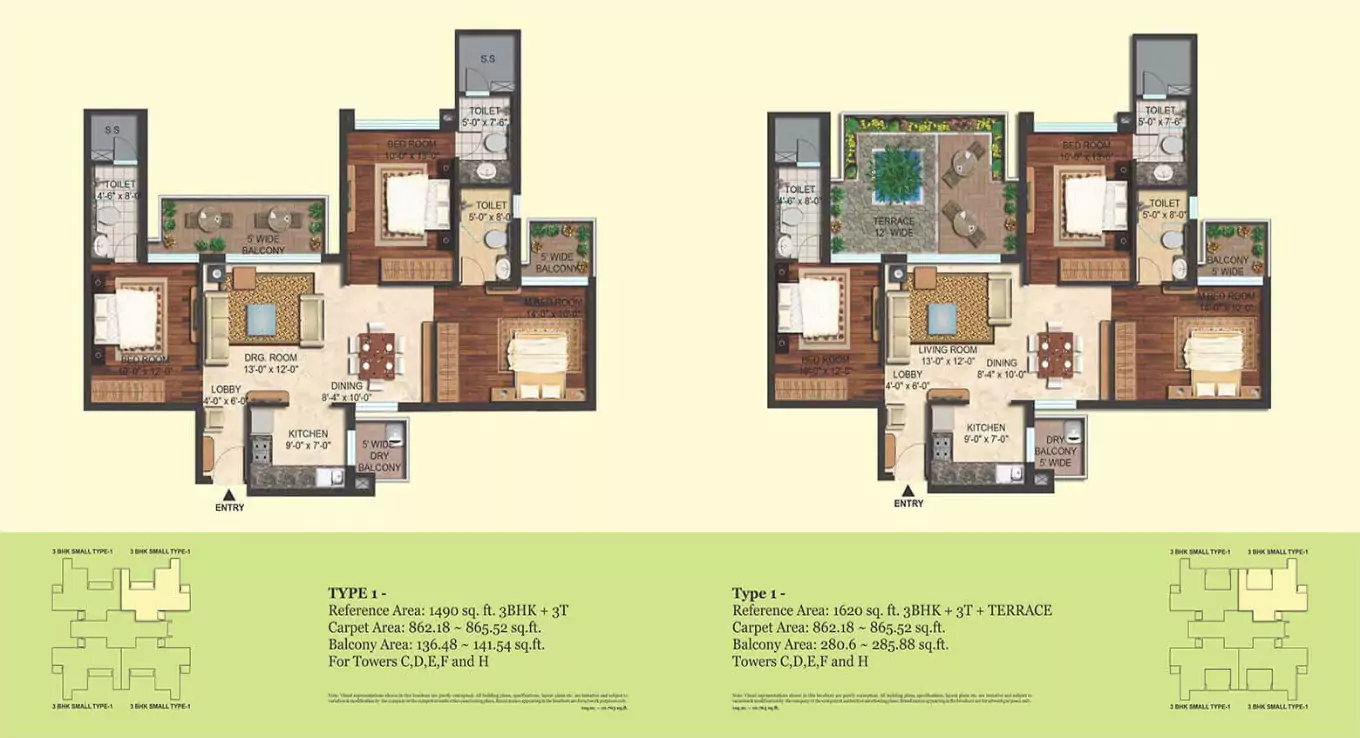 Mapsko Mount Ville 3 BHK Floor Plan