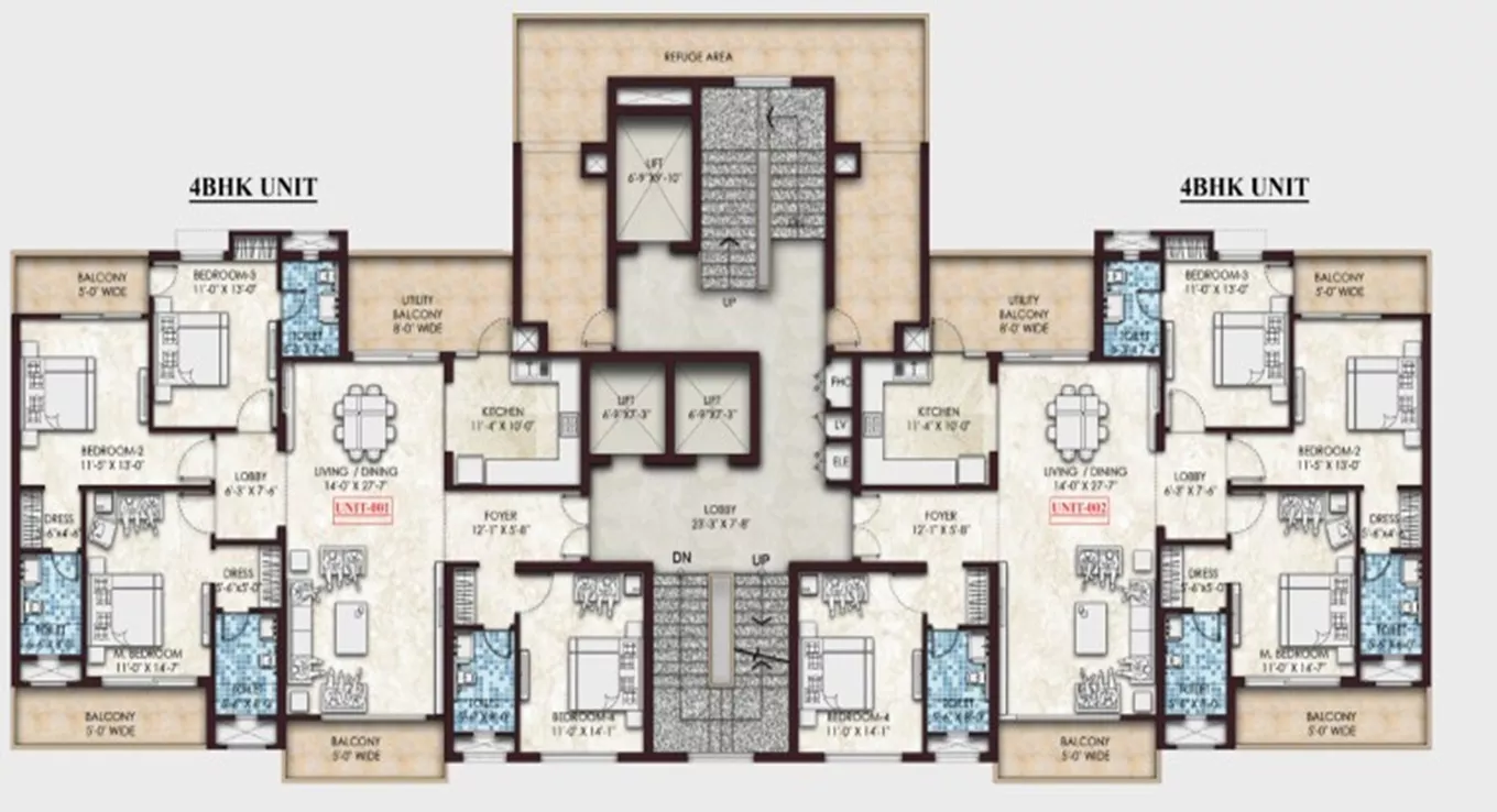 4 BHK (Type 1)