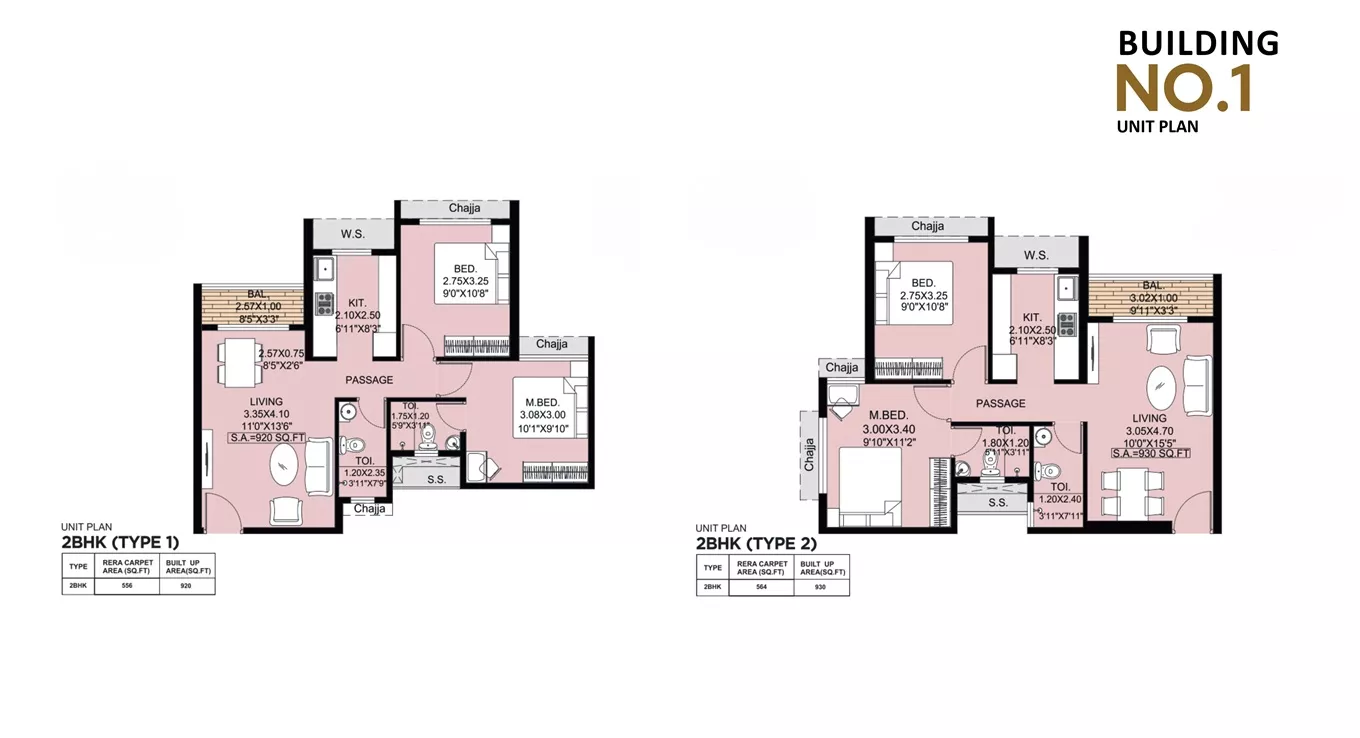 Emperia Hill Crest 2 BHK Floor Plan