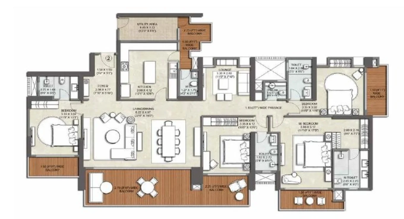 Kalpataru Vista 4 BHK Floor Plan