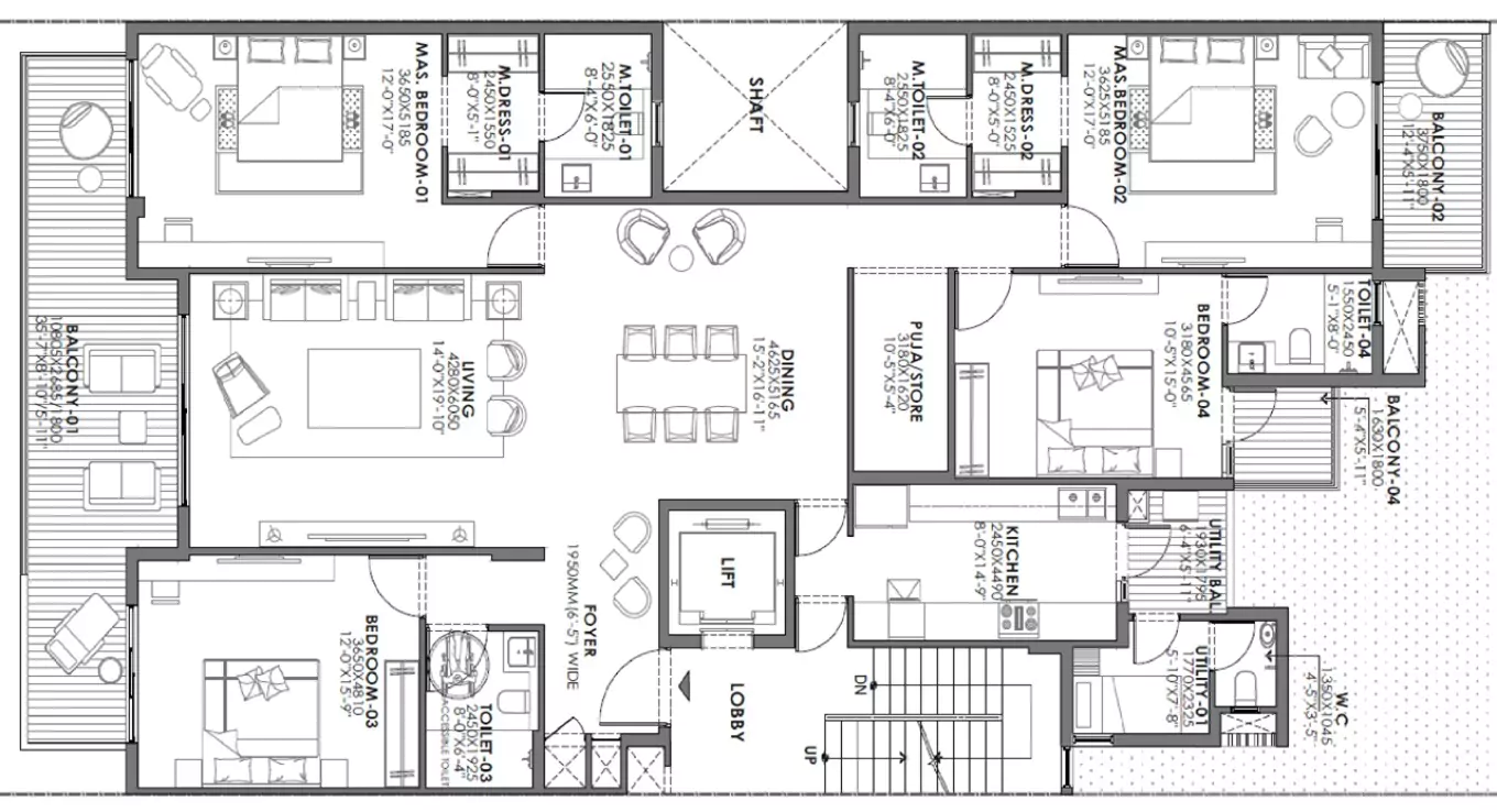 Birla Navya Avik 4 BHK Floor Plan