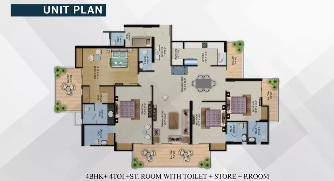 Migsun Vilaasa 4 BHK Floor Plan