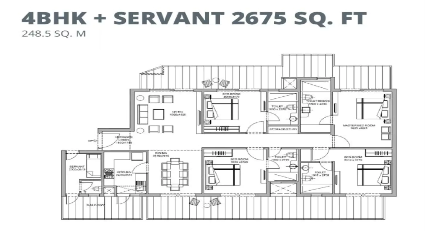 Bestech Park View Altura 4 BHK Floor Plan