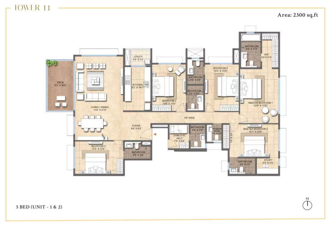 Lodha Bella Vita 5 BHK Floor Plan