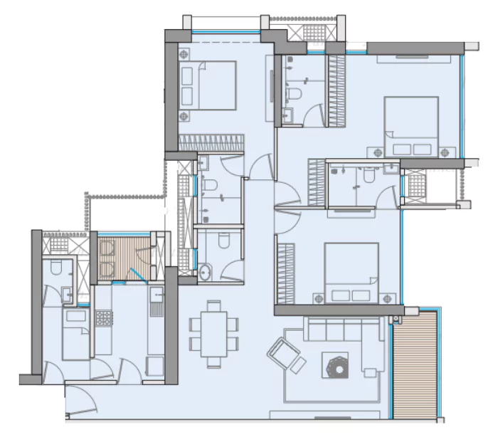 Godrej Reserve 3 bhk Floor Plan