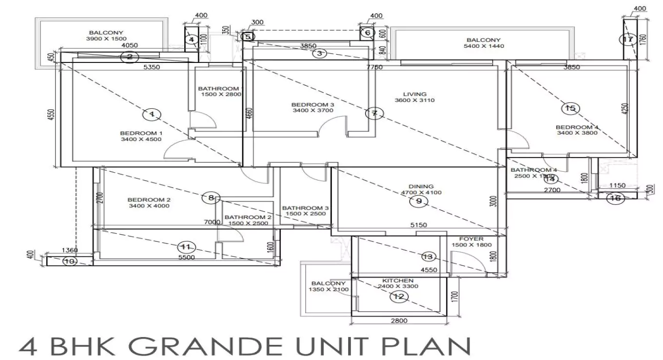 Sobha Aurum 4 BHK Floor Plan