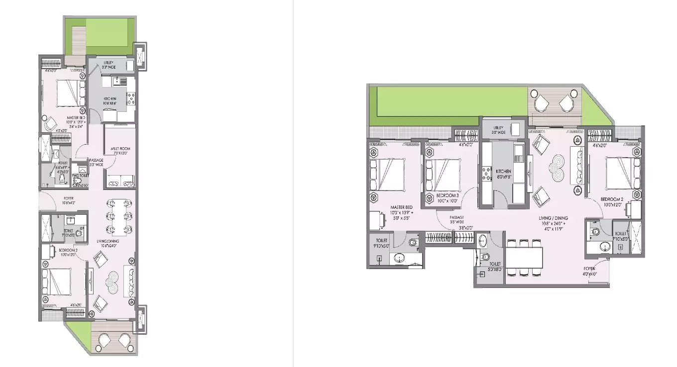 Lodha Sterling 3 BHK Floor Plan
