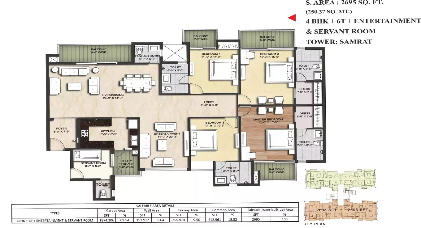 Sikka Kimaantra Greens 4 BHK Floor Plan