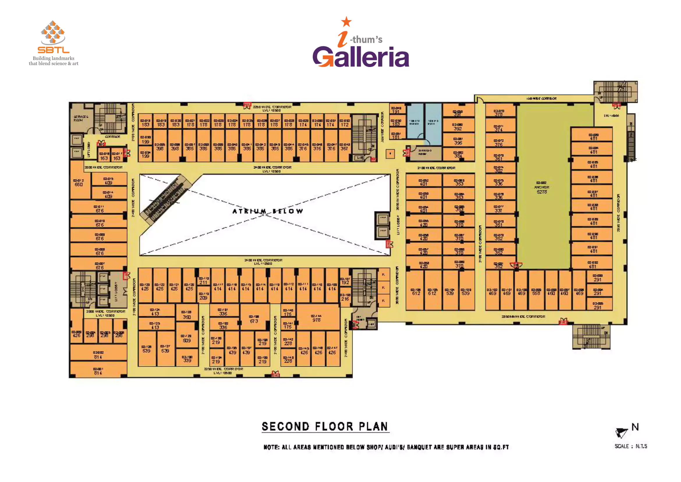 iThums Galleria Second floor floor plan