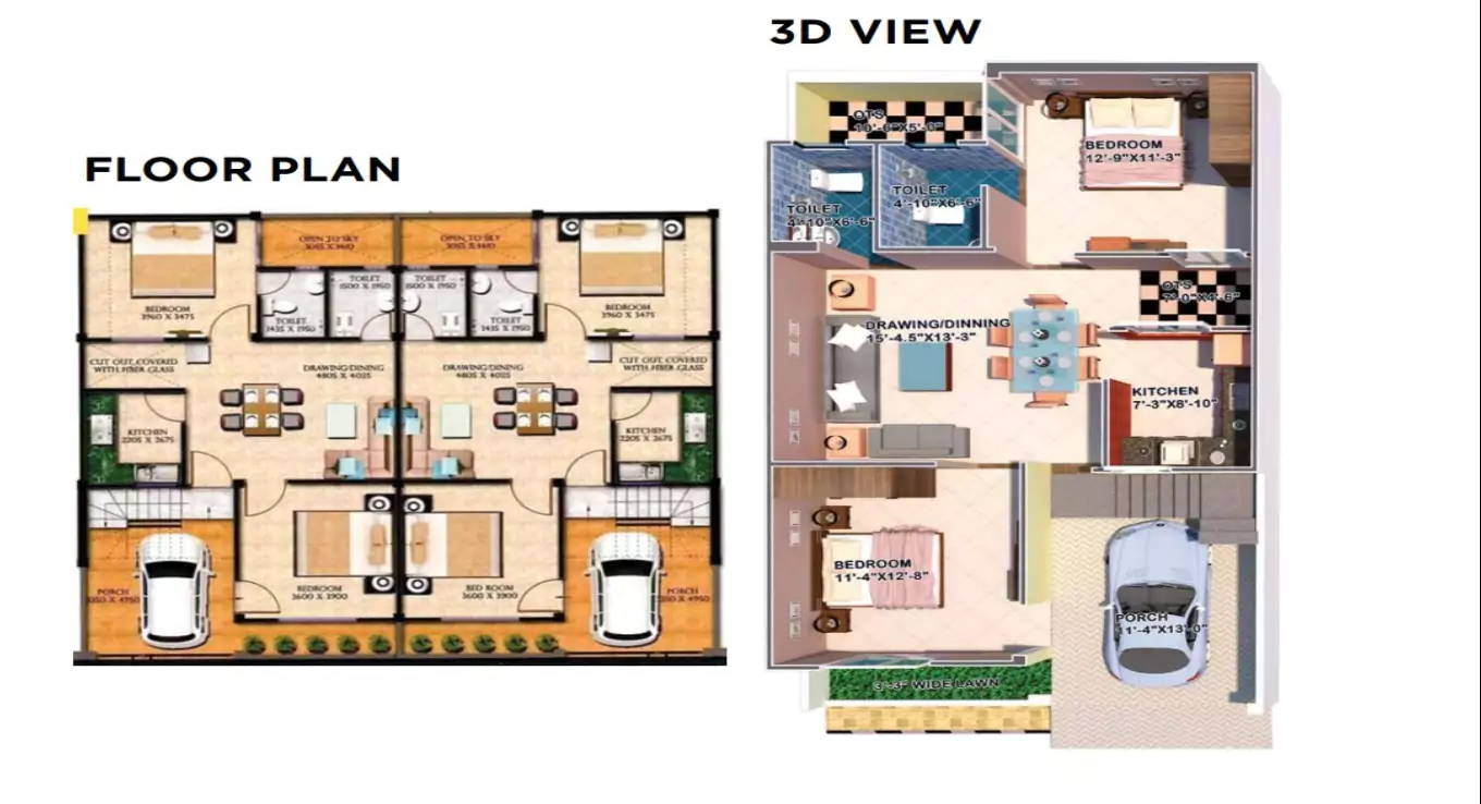 Sahu Kalpana South Avenue 2 BHK Floor Plan