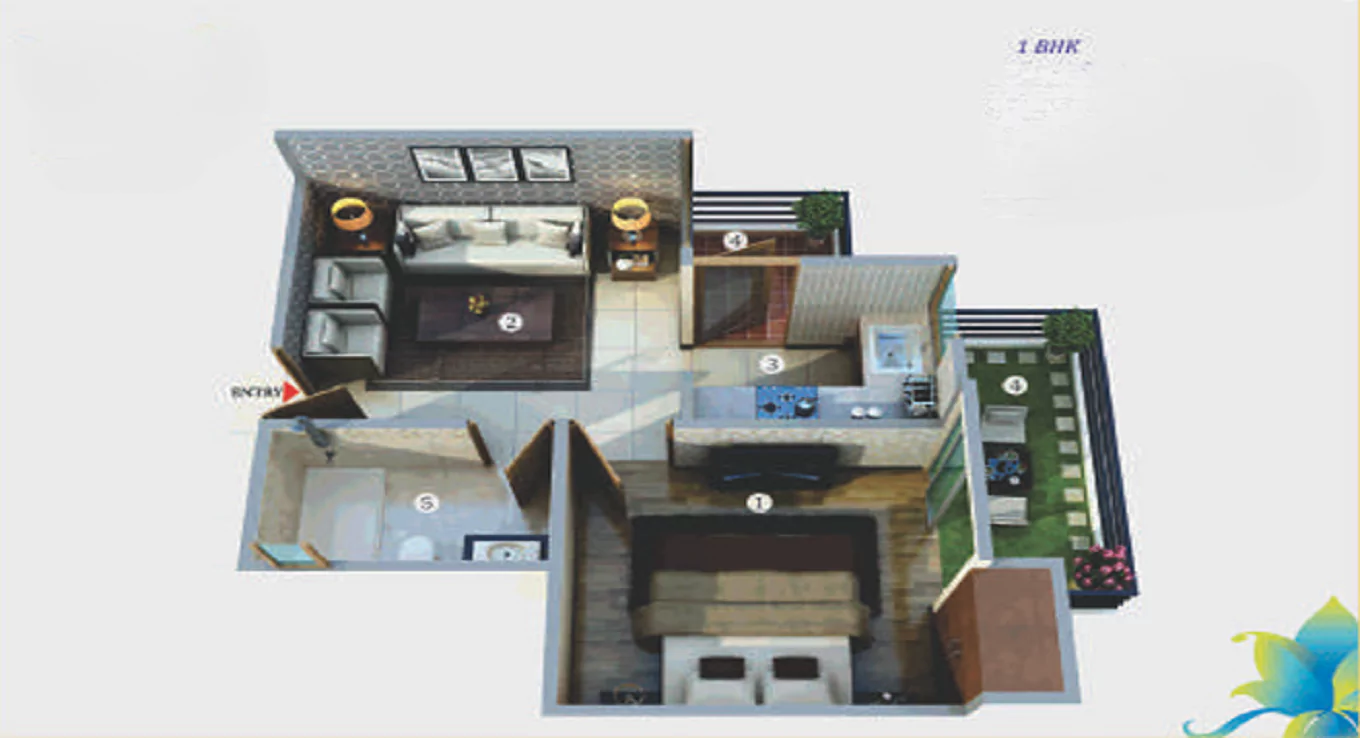 Gayatri Life 1 BHK Floor Plan