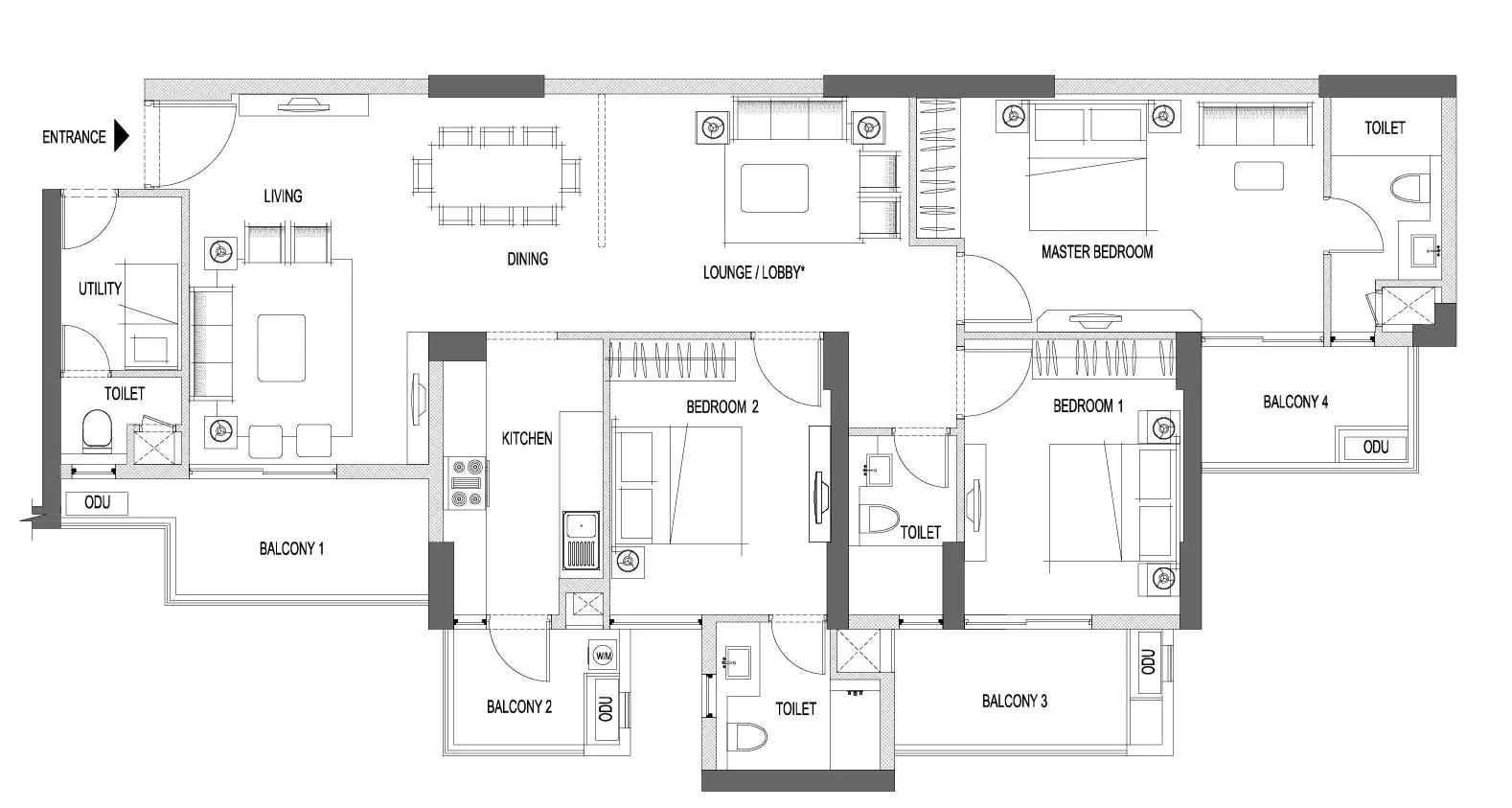 Emaar Palm Heights 3 BHK Floor Plan
