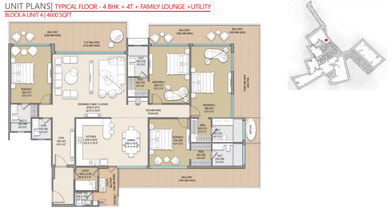 Excentia Tatva 4 BHK Floor Plan