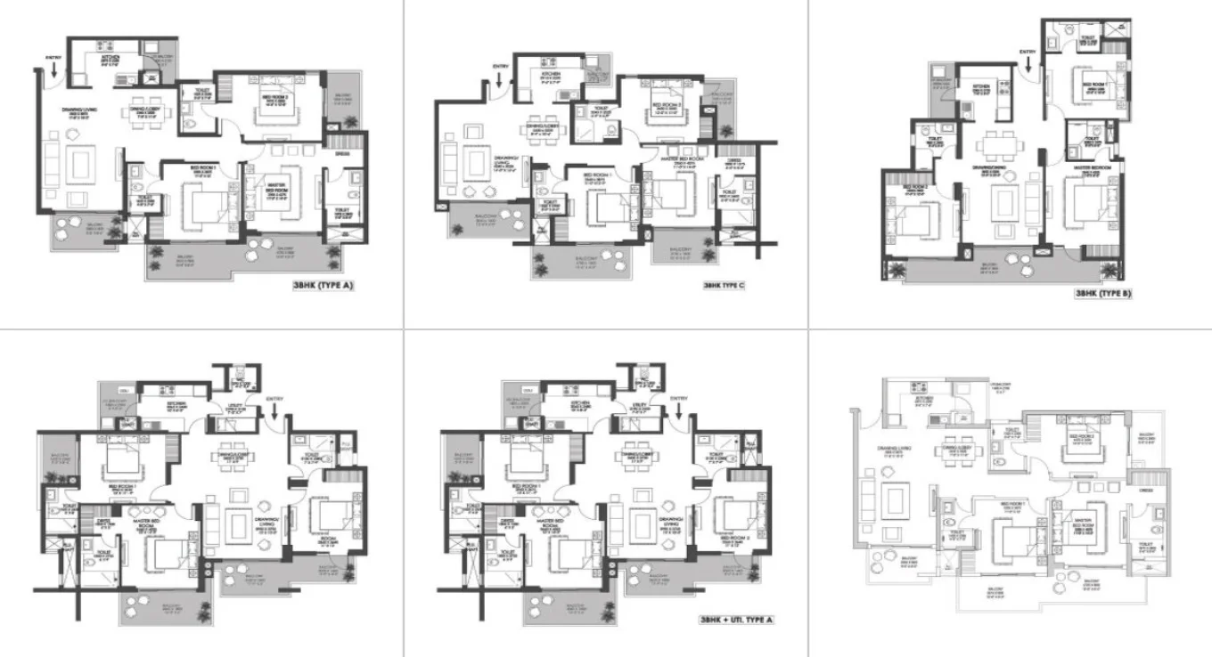 Godrej Meridien 3 BHK Floor Plan