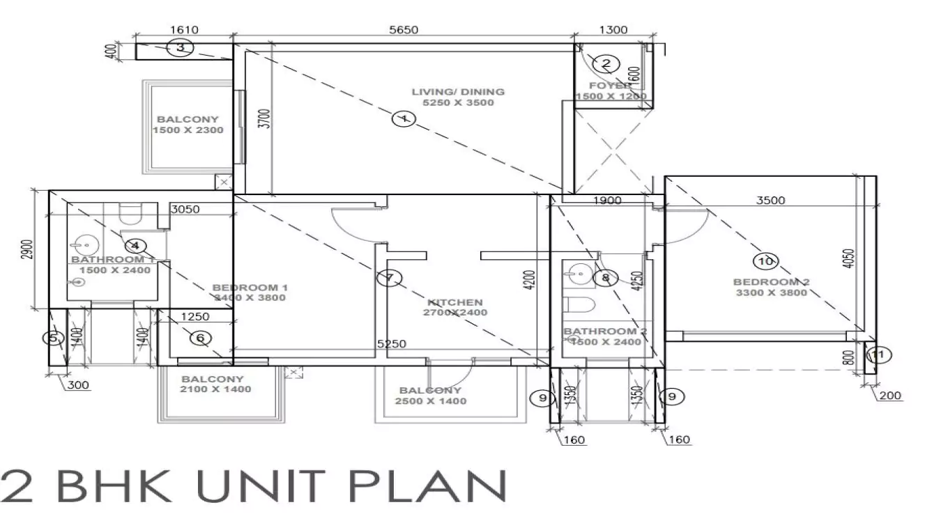 Sobha Aurum 2 BHK Floor Plan
