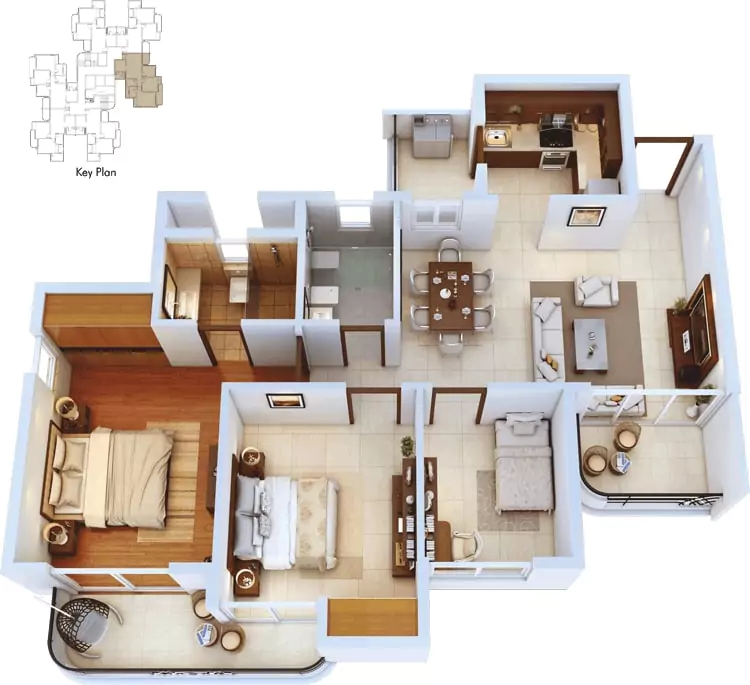 CRC Sublimis 2 BHK Floor Plan