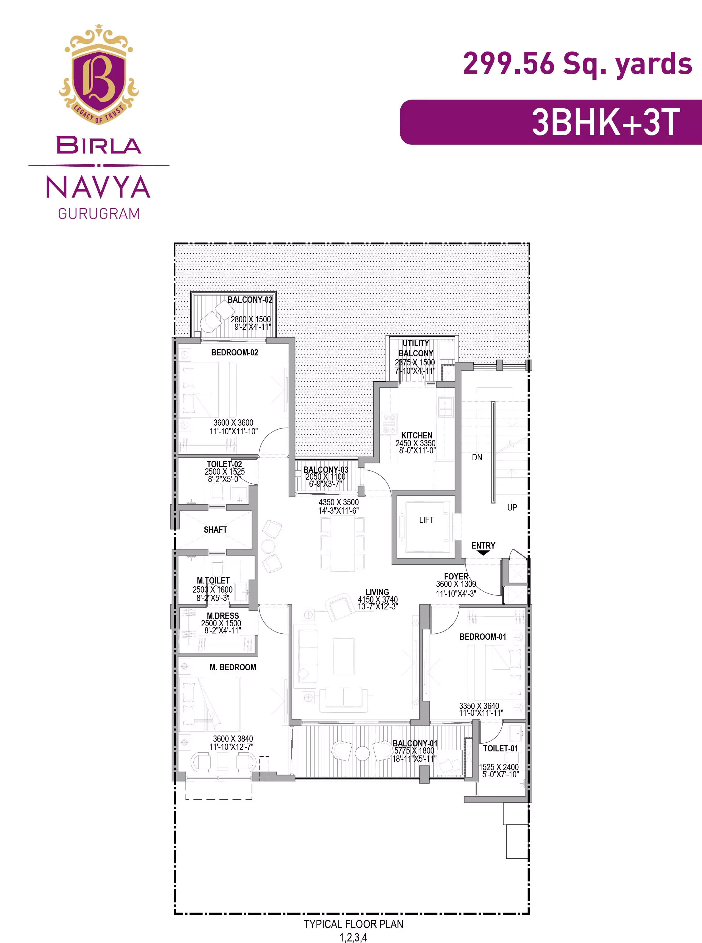 Birla Navya 3 BHK Floor Plan