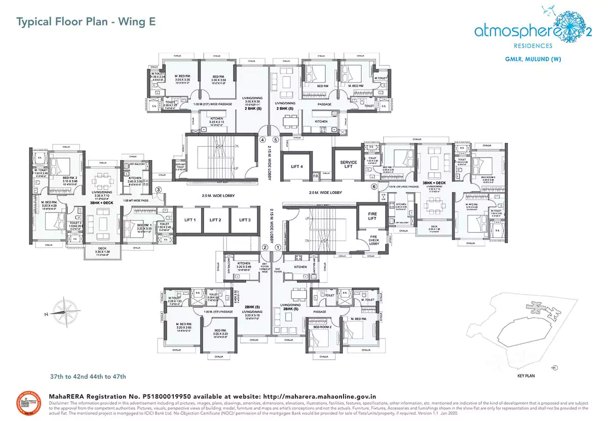 Wadhwa Atmosphere 3 BHK Floor Plan