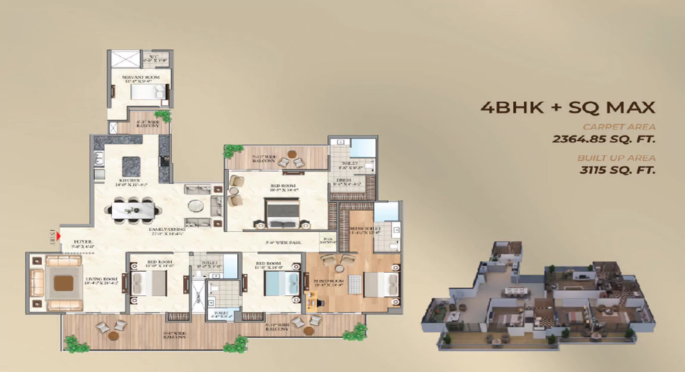 Aurum Alumni Bliss 4 BHK Floor Plan