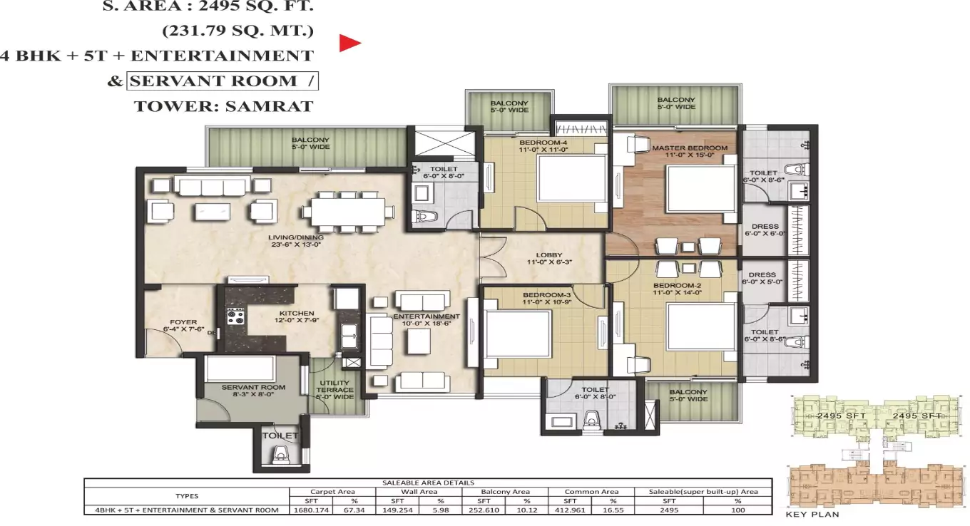 Sikka Kimaantra Greens 4 BHK Floor Plan