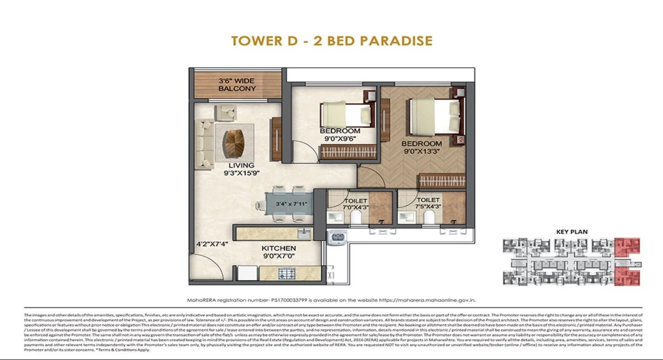 Runwal Code Name Enchanted 2 BHK Floor Plan