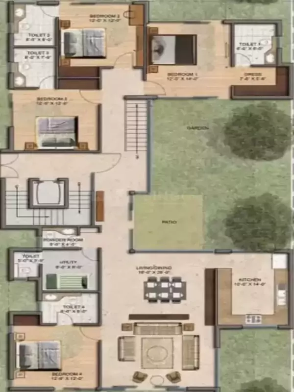 BPTP Amstoria 3 BHK Floor Plan