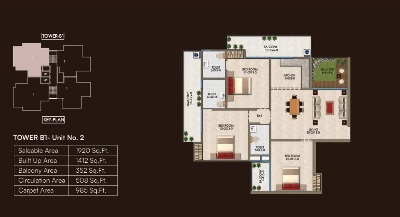 3 BHK (Type 6)